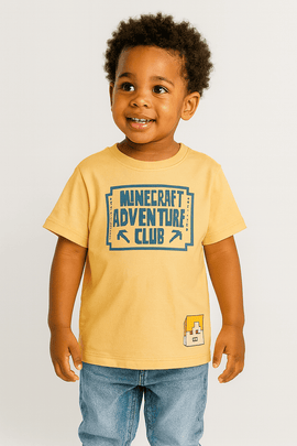 Boys Junior Minecraft Coral T Shirt Orange Nawao.com