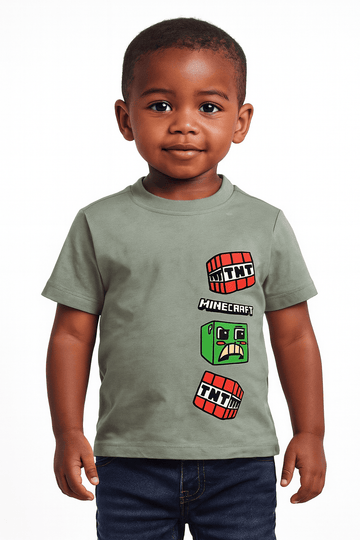 Boys Junior Minecraft Green T Shirt Nawao.com