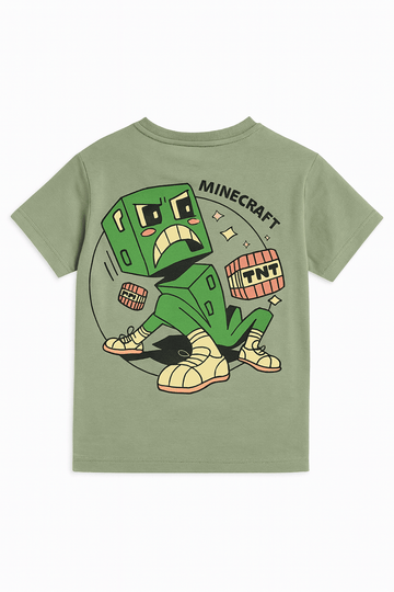 Boys Junior Minecraft Green T Shirt Nawao.com