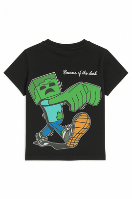 Boys Junior Minecraft Ivory T Shirt Black Nawao.com