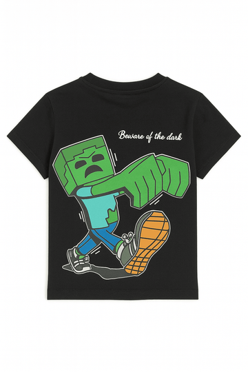 Boys Junior Minecraft Ivory T Shirt Black Nawao.com