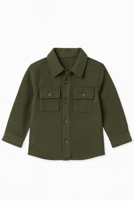 Boys Junior Olive Coordinate Shirt Green Nawao.com