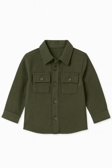 Boys Junior Olive Coordinate Shirt Green Nawao.com