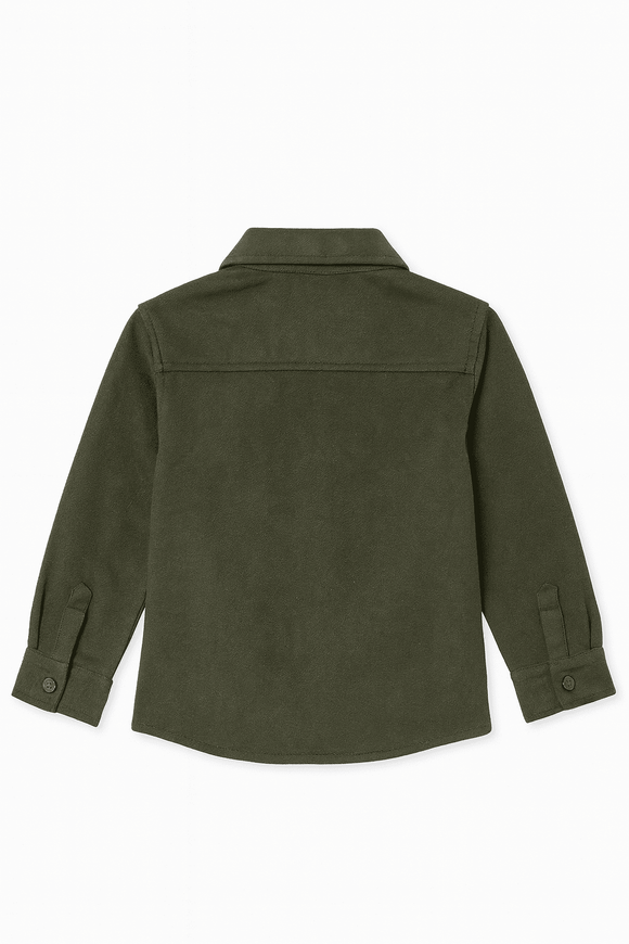 Boys Junior Olive Coordinate Shirt Green Nawao.com