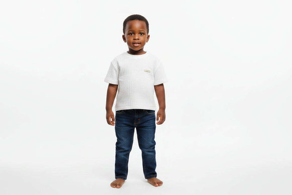 Boys Junior White Ottoman Jaquardt Shirt White Nawao.com