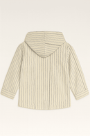 Boys Junior White Striped With Hooded Shirt Nawao.com