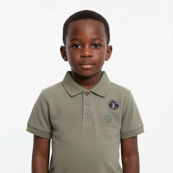 Boys Solid 2Pc Pack S S Polo Beige Nawao.com