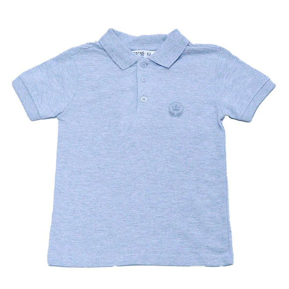 Boys Solid 2Pc Pack S S Polo Mid Grey Nawao.com
