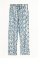 Brown Blue Floral Table Pyjama Set Nawao.com