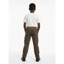 Brown Cargo Colored Knit Denim Jogger Brown Nawao.com