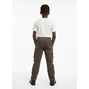Brown Cargo Colored Knit Denim Jogger Brown Nawao.com