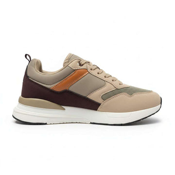 Brown Color Block Sneakers Nawao.com