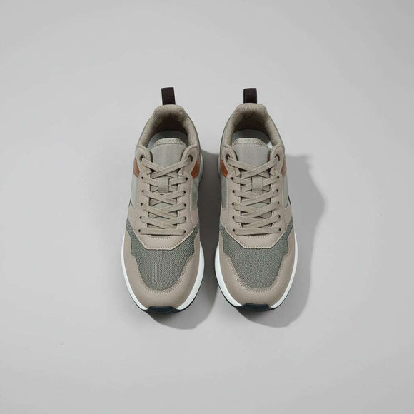 Brown Color Block Sneakers Nawao.com