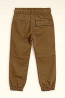 Brown Coloured Knitted Denim Jogger Brown Nawao.com