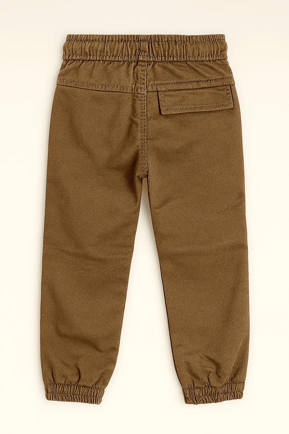 Brown Coloured Knitted Denim Jogger Brown Nawao.com