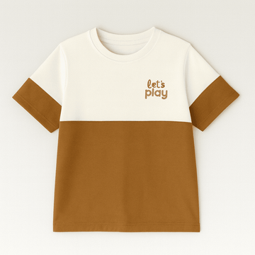 Brown Cut And Sew Tee Nawao.com