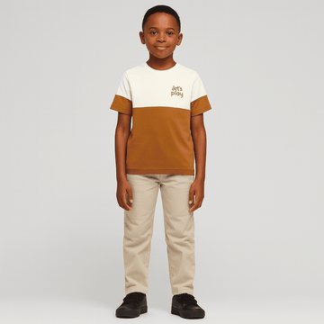 Brown Cut And Sew Tee Nawao.com