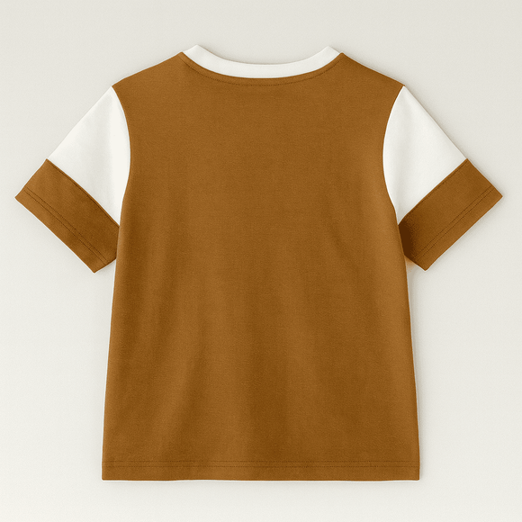 Brown Cut And Sew Tee Nawao.com