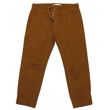 Brown Elastic Waist Jogger Nawao.com