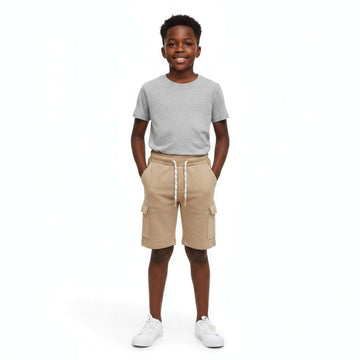 Brown Elasticated Cargo Pocket Shorts Brown Nawao.com
