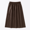 BROWN GATHERED SKIRT Nawao.com