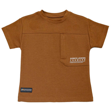 Brown Jacquard Short Sleeve T Shirt Brown Nawao.com
