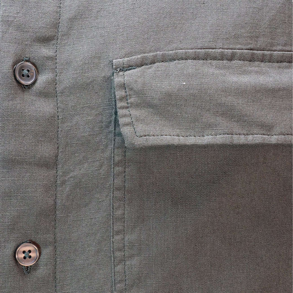 Brown Linen Blend Field Shirt Brown Nawao.com