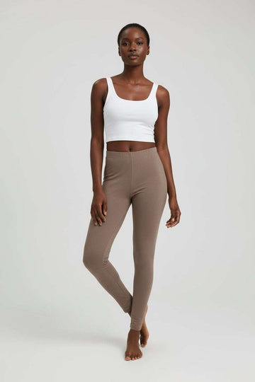 Brown Long Length Legging Nawao.com