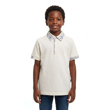 Brown Marl Smart Collar Short Sleeve Polo Brown Nawao.com