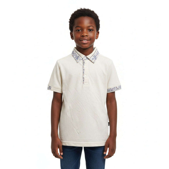 Brown Marl Smart Collar Short Sleeve Polo Brown Nawao.com