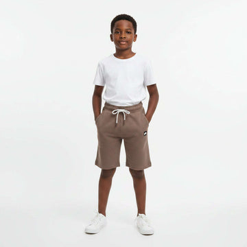 Brown Pique Pleated Interlock Active Short Brown Nawao.com