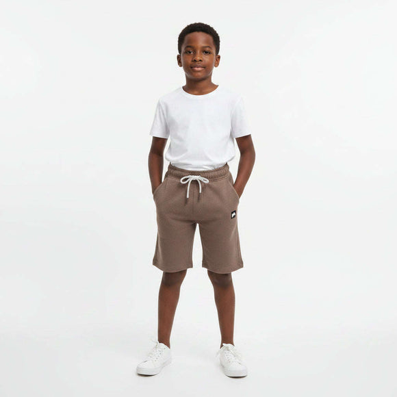 Brown Pique Pleated Interlock Active Short Brown Nawao.com