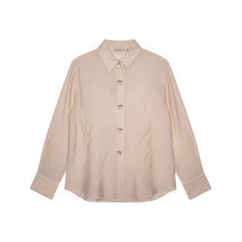 Brown Shirt With Bow Eyelets Brown Nawao.com
