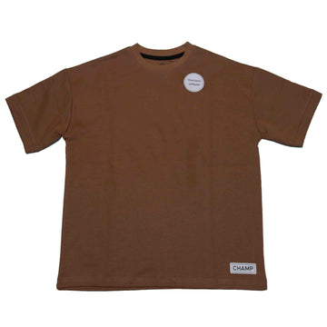 Brown Short Sleeve Oversize Tshirt Nawao.com