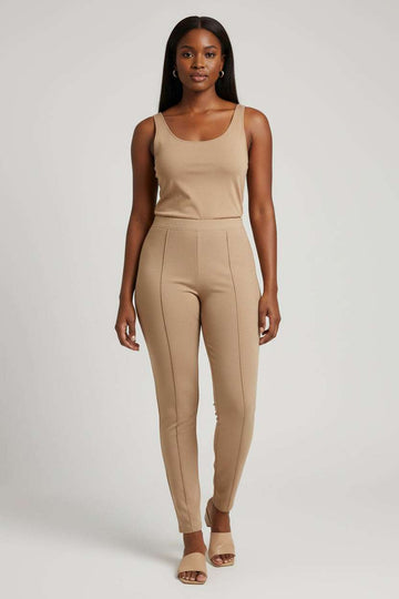 Brown Single Pleat Legging Nawao.com