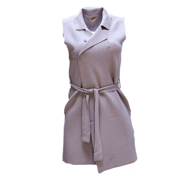 BROWN SLEEVELESS JACKET Nawao.com