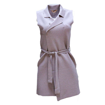 BROWN SLEEVELESS JACKET Nawao.com