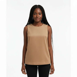 Brown Sleeveless Top Nawao.com