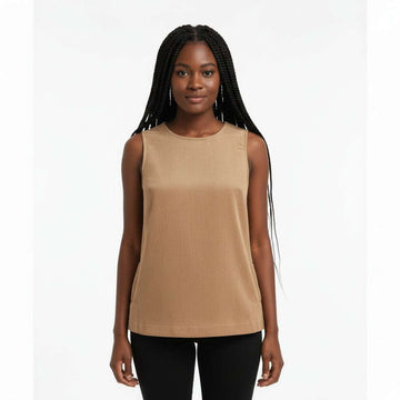 Brown Sleeveless Top Nawao.com