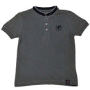 Brown Suede Mandarin Collar Short Sleeve Polo Nawao.com