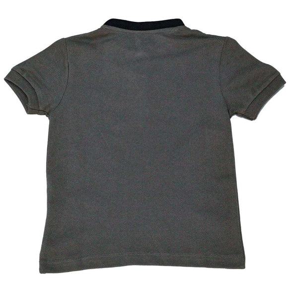 Brown Suede Mandarin Collar Short Sleeve Polo Nawao.com