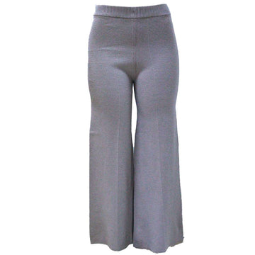 BROWN WIDE LEG KNIT TROUSER Nawao.com