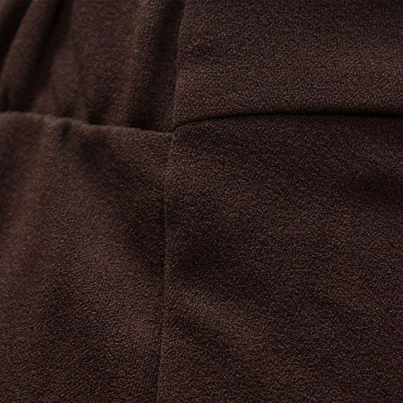 Brown Wide Leg Trousers With Button Detail Nawao.com