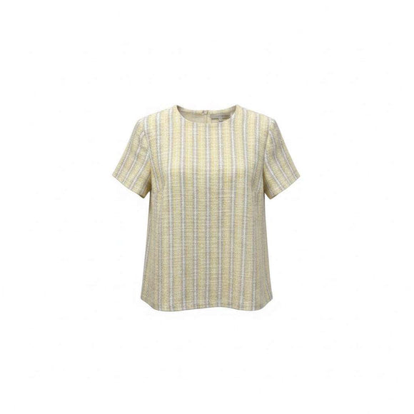Brown Yellow Tweed Top Assorted Nawao.com