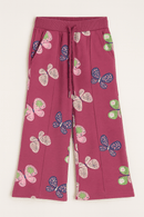 Burgundy Butterfly Allover Print Track Pants Burgundy Nawao.com
