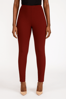 Burgundy Elastic Leggings Nawao.com