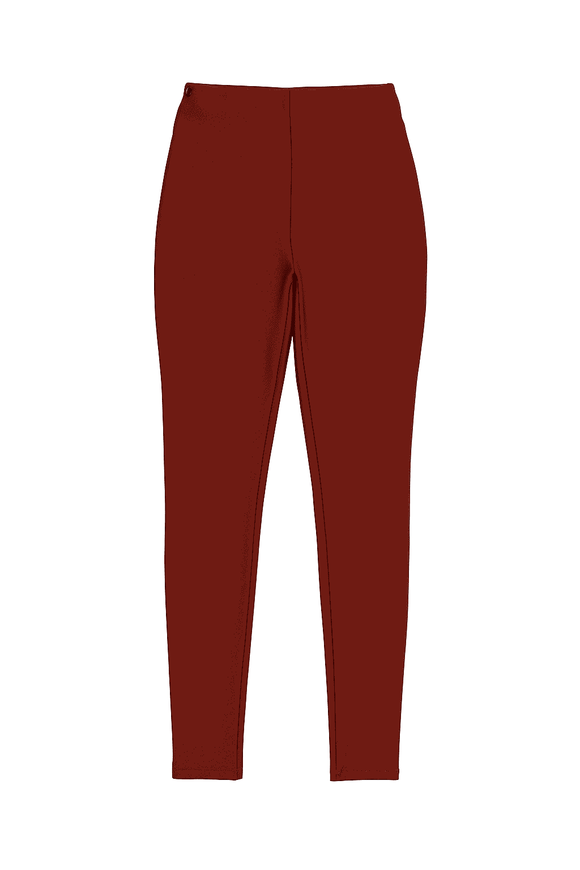 Burgundy Elastic Leggings Nawao.com