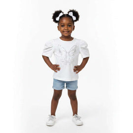 Butterfly Patch Tee White Nawao.com