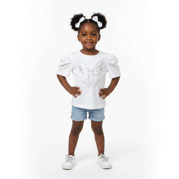 Butterfly Patch Tee White Nawao.com