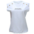 BUTTON DETAILED PLACEMENT PRINT DROP SHOULDER JERSEY TOP Nawao.com